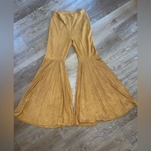 Faux suede light weight bell bottoms